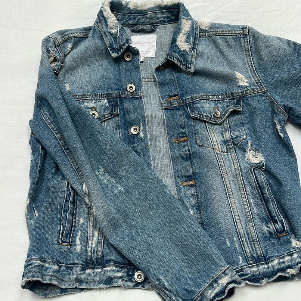 Zara distressed denim jacket
